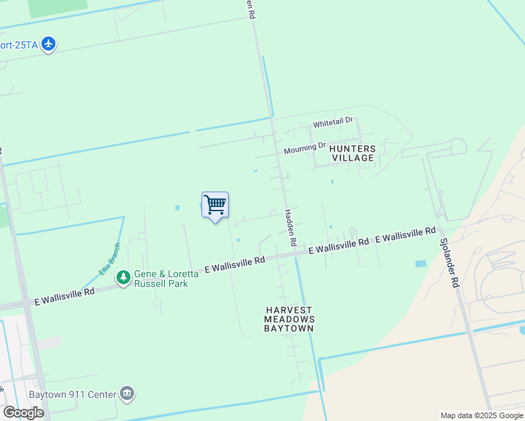 map of restaurants, bars, coffee shops, grocery stores, and more near 6905 Purvis Lane in Baytown