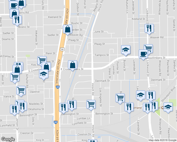 map of restaurants, bars, coffee shops, grocery stores, and more near 4122 E Crosstimbers St in Houston
