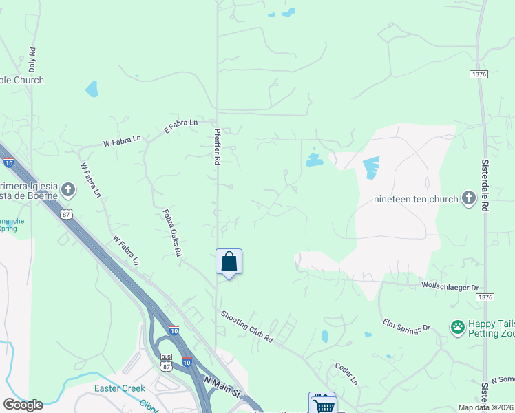 map of restaurants, bars, coffee shops, grocery stores, and more near 279 Marvil Lee Drive in Boerne