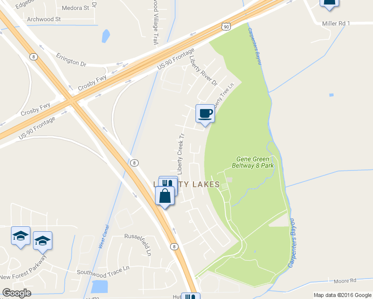 map of restaurants, bars, coffee shops, grocery stores, and more near 7011 Leaning Magnolia Court in Houston