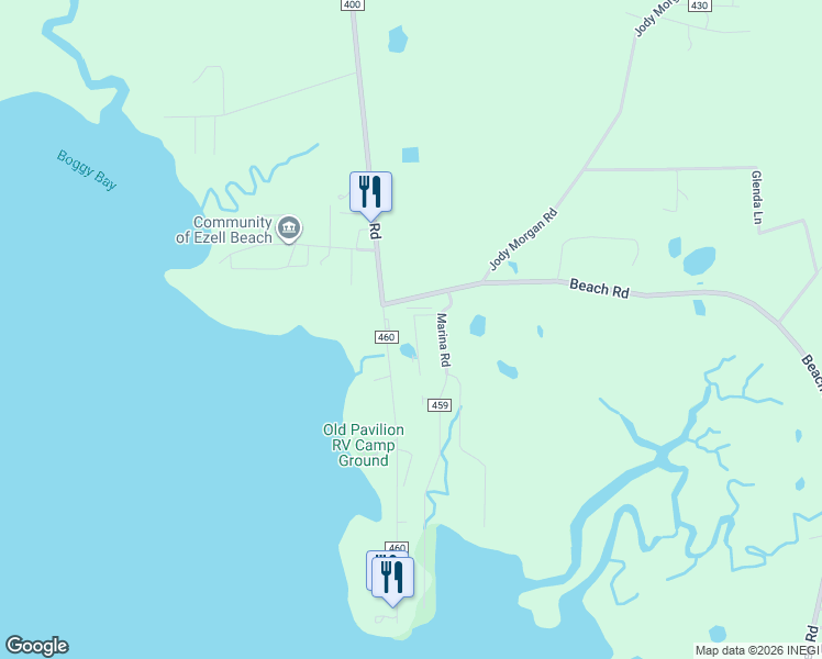 map of restaurants, bars, coffee shops, grocery stores, and more near 20365 Ponce De Leon Road in Perry