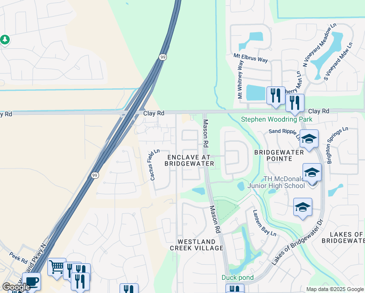 map of restaurants, bars, coffee shops, grocery stores, and more near 21814 Aspen Mist Lane in Katy