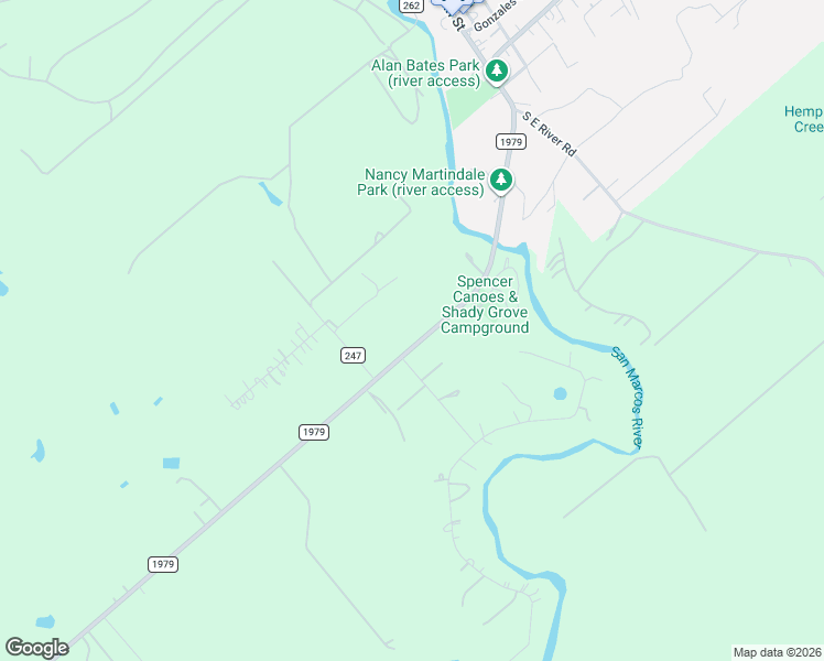 map of restaurants, bars, coffee shops, grocery stores, and more near 9255-9409 Farm to Market 1979 in Martindale
