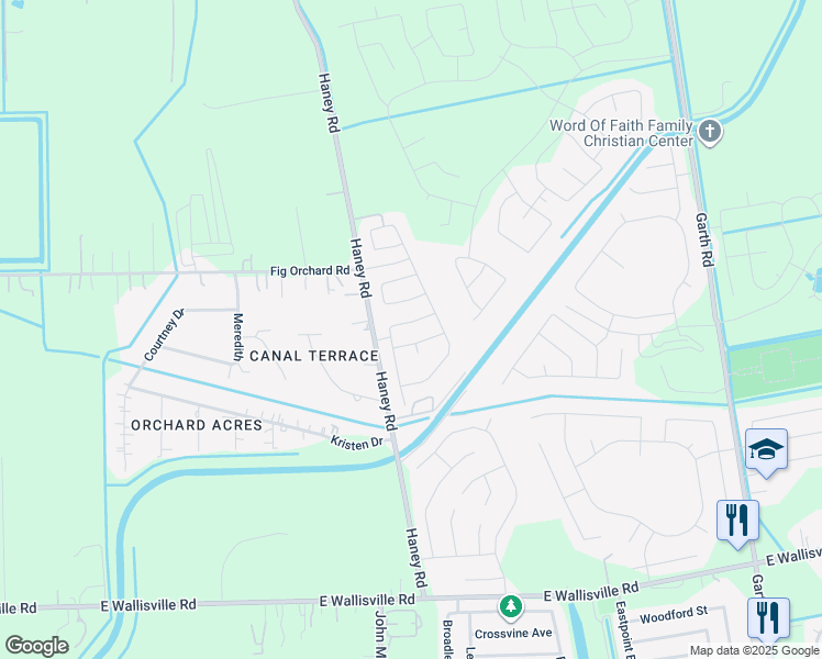 map of restaurants, bars, coffee shops, grocery stores, and more near 9105 Haney Road in Highlands