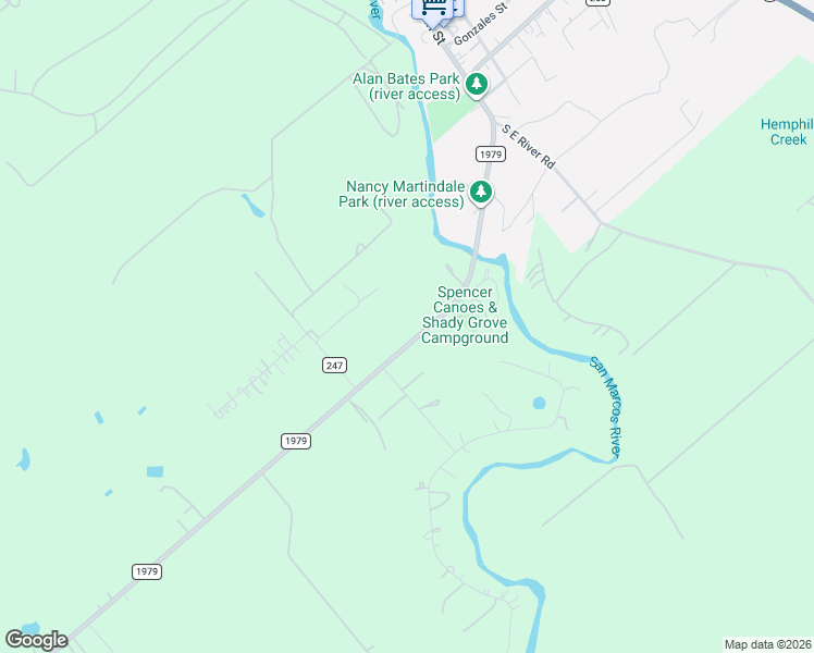 map of restaurants, bars, coffee shops, grocery stores, and more near 9255-9409 Farm to Market 1979 in Martindale