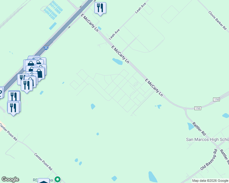 map of restaurants, bars, coffee shops, grocery stores, and more near Wassar Boulevard in San Marcos