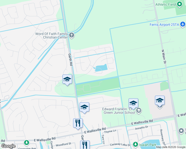 map of restaurants, bars, coffee shops, grocery stores, and more near 5207 Flashfish Court in Baytown