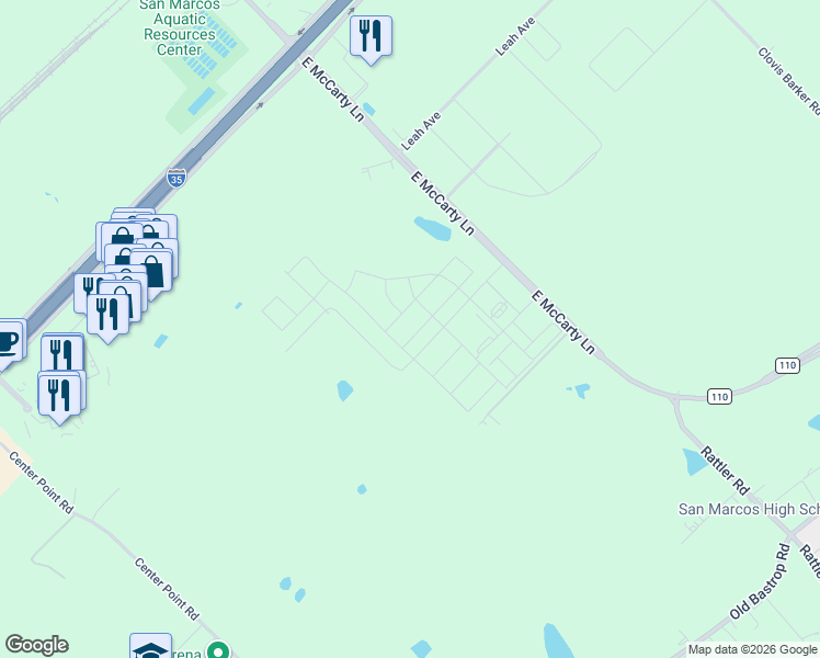 map of restaurants, bars, coffee shops, grocery stores, and more near Wassar Boulevard in San Marcos