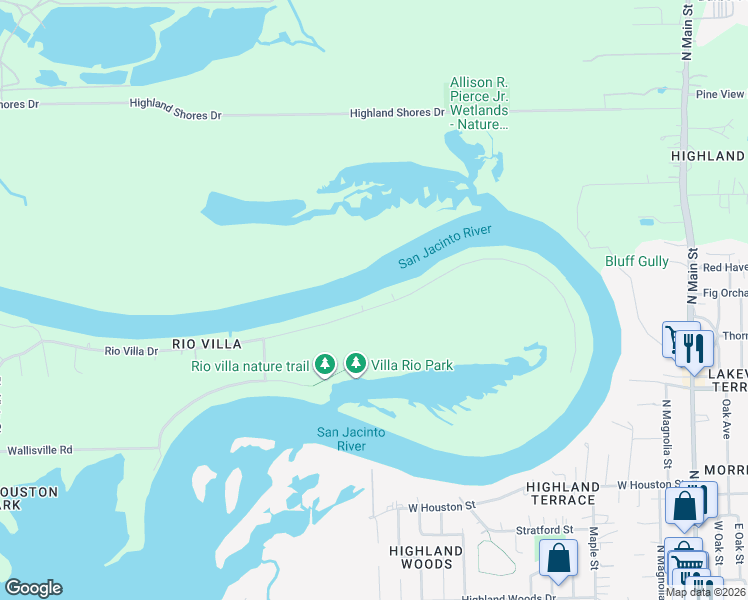 map of restaurants, bars, coffee shops, grocery stores, and more near 19947 Rio Villa Drive in Houston