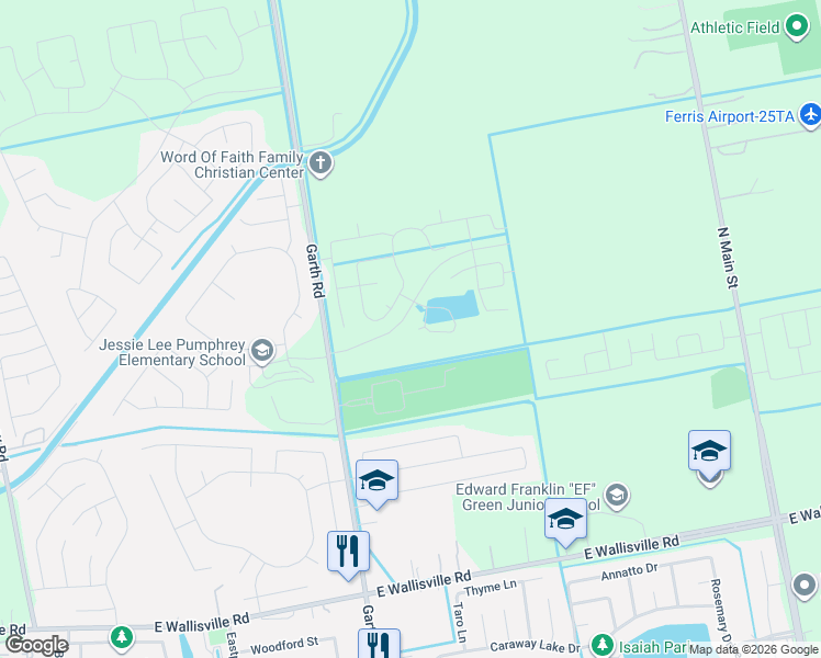 map of restaurants, bars, coffee shops, grocery stores, and more near 5207 Flashfish Court in Baytown
