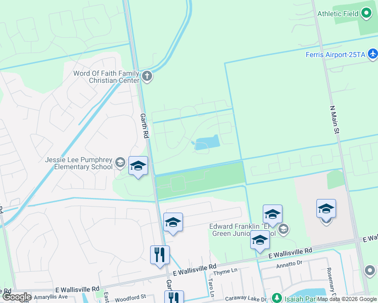 map of restaurants, bars, coffee shops, grocery stores, and more near 5207 Flashfish Court in Baytown