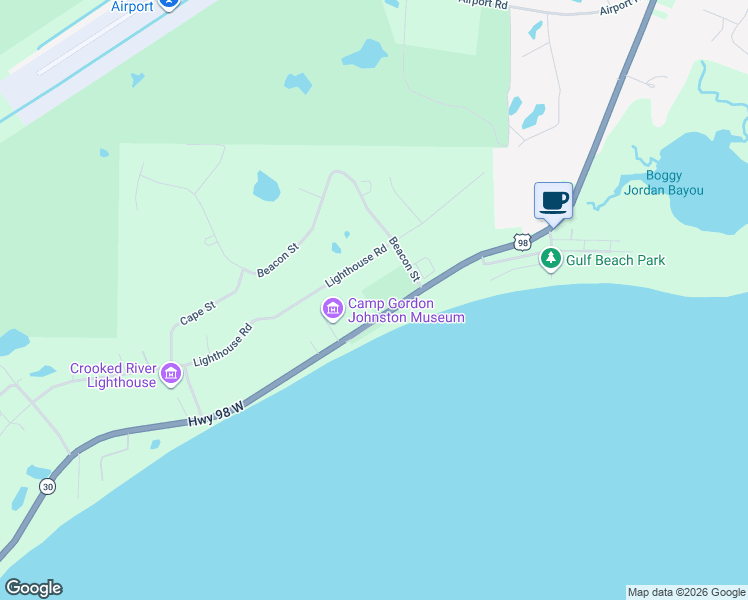 map of restaurants, bars, coffee shops, grocery stores, and more near 1843 US Highway 98 in Carrabelle
