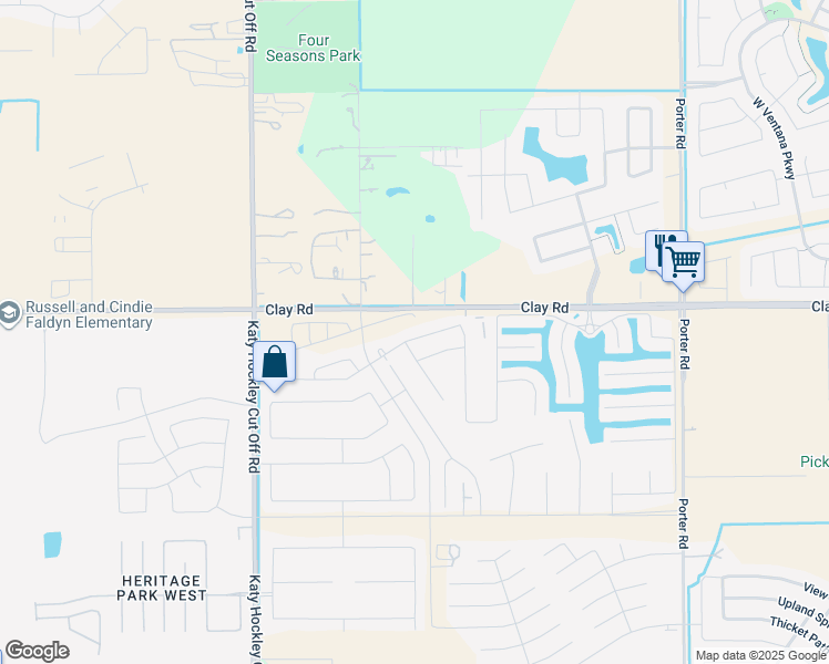 map of restaurants, bars, coffee shops, grocery stores, and more near 24562 Lorenzo Glaze Trail in Katy