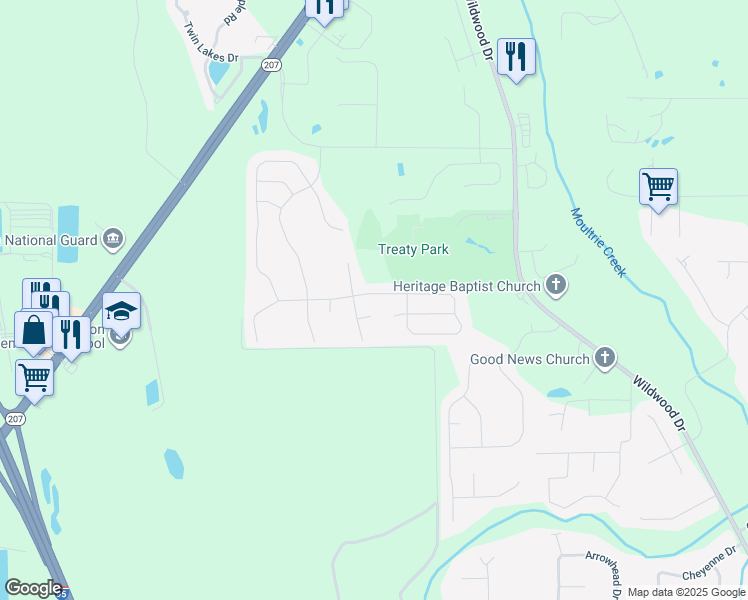 map of restaurants, bars, coffee shops, grocery stores, and more near 398 Sandstone Drive in St. Augustine