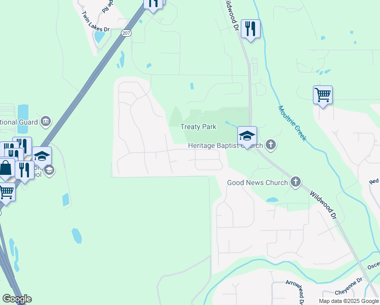 map of restaurants, bars, coffee shops, grocery stores, and more near 450 Sandstone Drive in St. Augustine