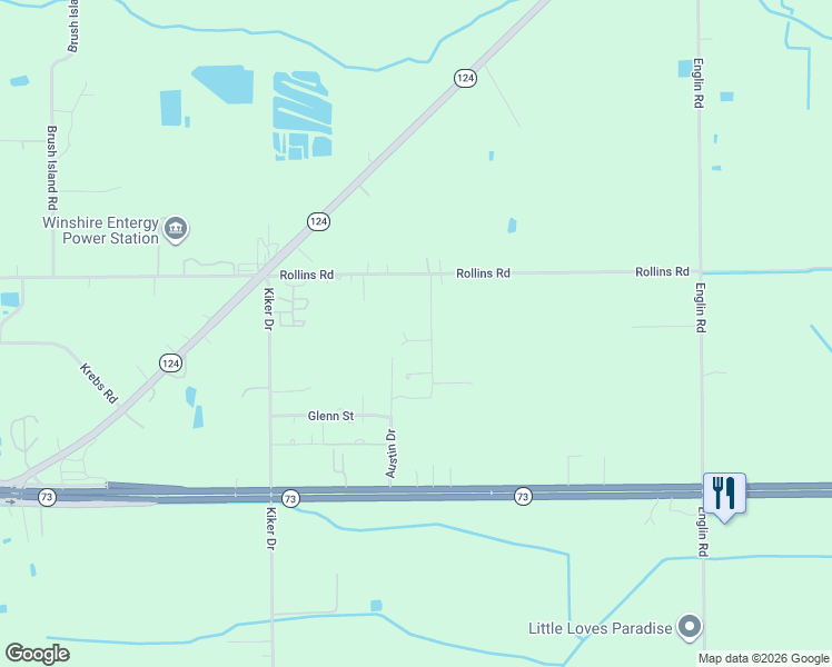 map of restaurants, bars, coffee shops, grocery stores, and more near 17836 French Village Road in Winnie