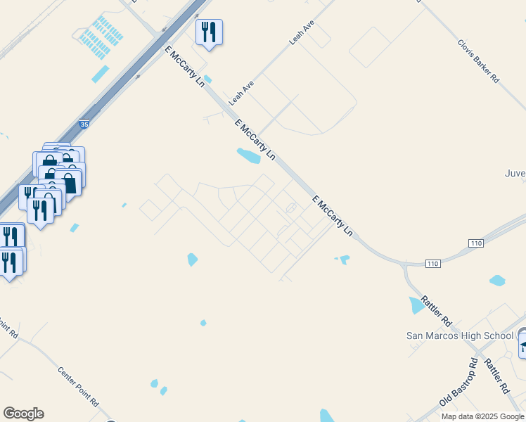 map of restaurants, bars, coffee shops, grocery stores, and more near Wassar Boulevard in San Marcos