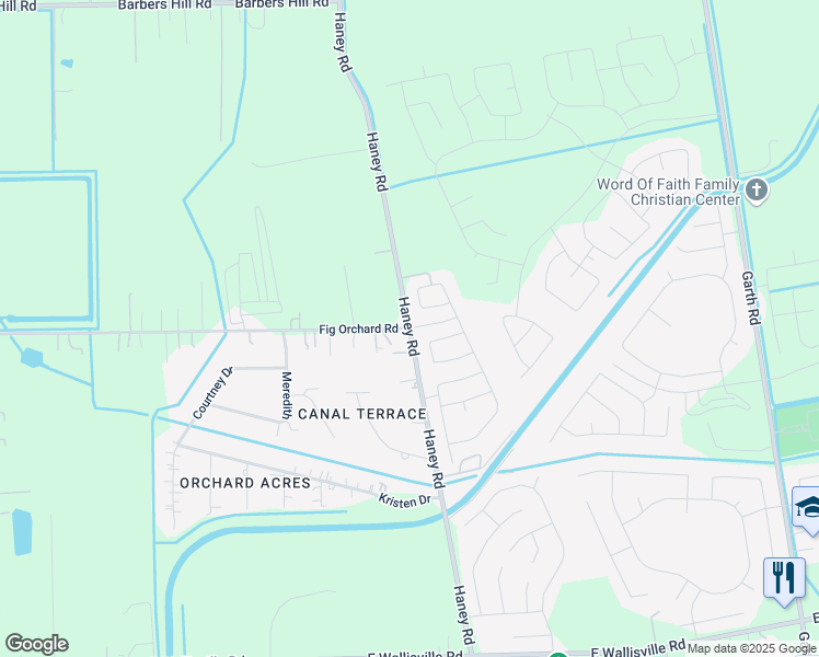 map of restaurants, bars, coffee shops, grocery stores, and more near 9215 Haney Road in Highlands