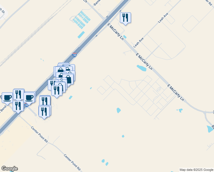map of restaurants, bars, coffee shops, grocery stores, and more near 3939 Interstate 35 in San Marcos