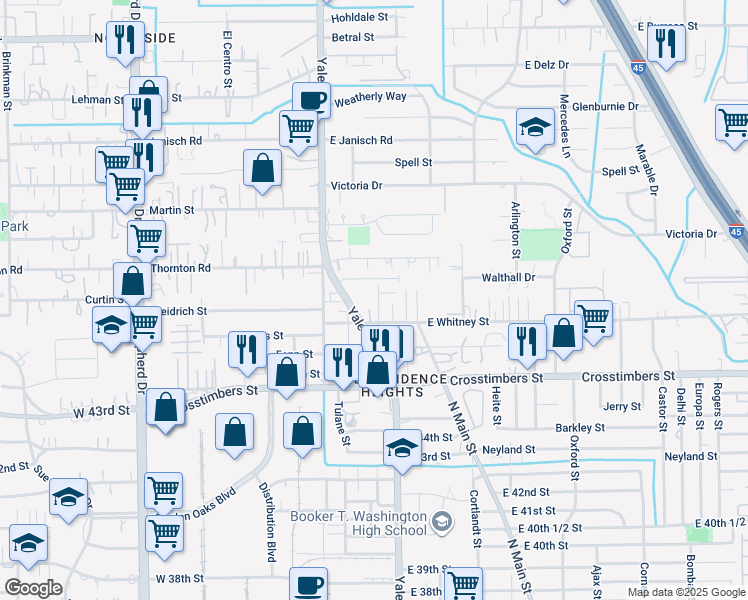 map of restaurants, bars, coffee shops, grocery stores, and more near 144 Knightsbridge Park Lane in Houston