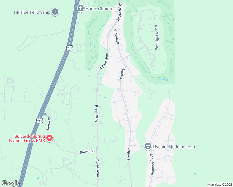 map of restaurants, bars, coffee shops, grocery stores, and more near 1284 Frontier in Spring Branch