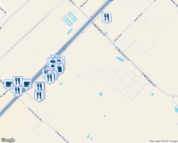 map of restaurants, bars, coffee shops, grocery stores, and more near 3939 Interstate 35 in San Marcos