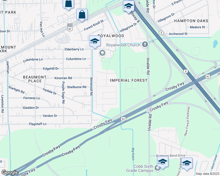 map of restaurants, bars, coffee shops, grocery stores, and more near 13518 Harrow Park Lane in Houston