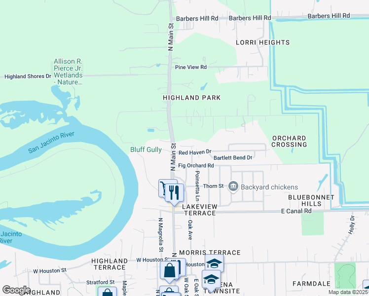 map of restaurants, bars, coffee shops, grocery stores, and more near 110 Courtland Court in Highlands