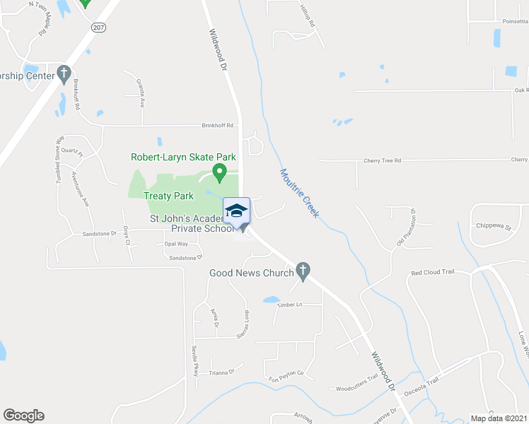 map of restaurants, bars, coffee shops, grocery stores, and more near 115 Wild Egret Lane in St. Augustine