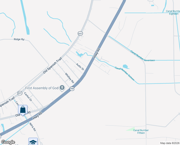 map of restaurants, bars, coffee shops, grocery stores, and more near 16825 U.S. 90 in Des Allemands