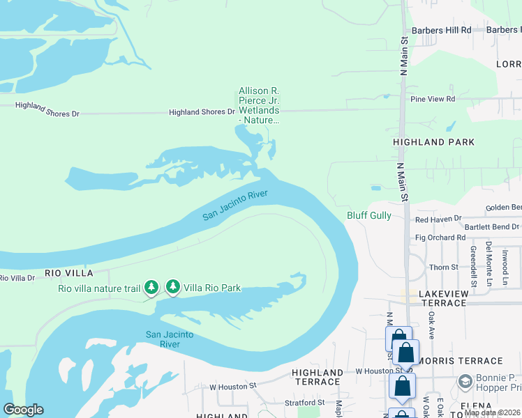 map of restaurants, bars, coffee shops, grocery stores, and more near 20227 Rio Villa Drive in Houston