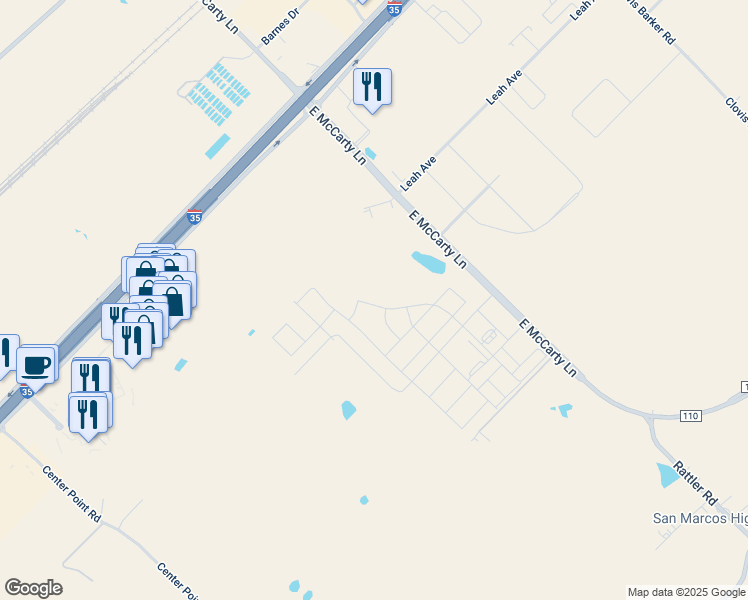 map of restaurants, bars, coffee shops, grocery stores, and more near in San Marcos