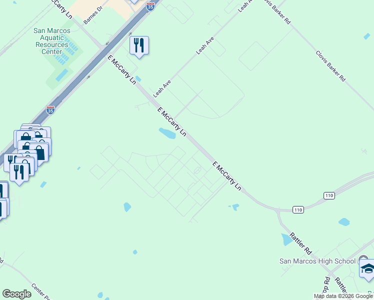 map of restaurants, bars, coffee shops, grocery stores, and more near in San Marcos