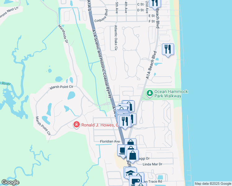 map of restaurants, bars, coffee shops, grocery stores, and more near 15 Lisbon Street in St. Augustine