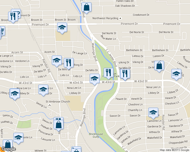 map of restaurants, bars, coffee shops, grocery stores, and more near 4311 Lido Lane in Houston