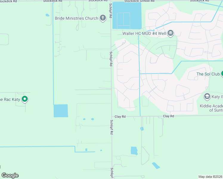 map of restaurants, bars, coffee shops, grocery stores, and more near 4504 Schlipf Road in Katy