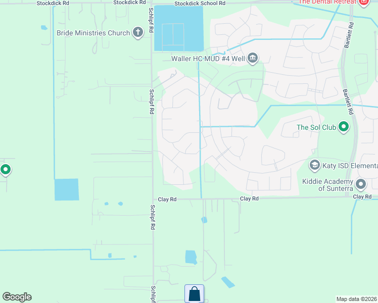 map of restaurants, bars, coffee shops, grocery stores, and more near 4504-4508 Schlipf Road in Katy