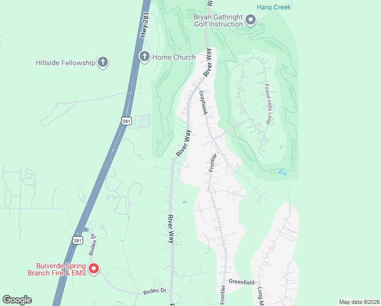 map of restaurants, bars, coffee shops, grocery stores, and more near 1061 River Way in Spring Branch