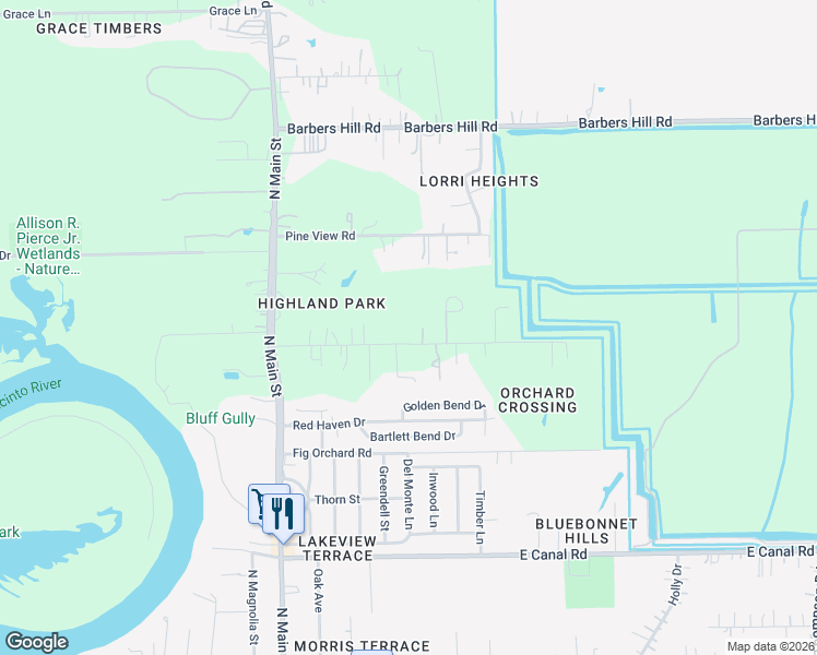 map of restaurants, bars, coffee shops, grocery stores, and more near 329 Burwell Road in Highlands