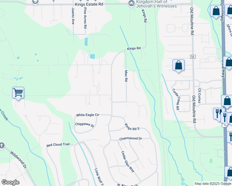 map of restaurants, bars, coffee shops, grocery stores, and more near 3194 Kings Road in St. Augustine