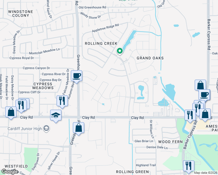 map of restaurants, bars, coffee shops, grocery stores, and more near 4234 Browns Forest Drive in Houston