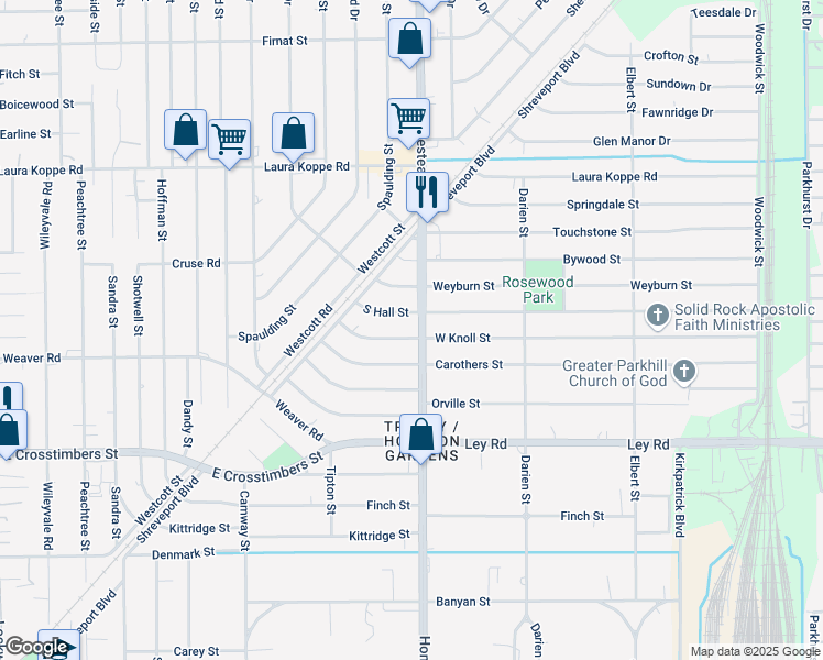 map of restaurants, bars, coffee shops, grocery stores, and more near 8001 Homestead Road in Houston