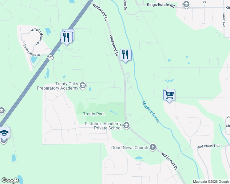 map of restaurants, bars, coffee shops, grocery stores, and more near 9 Moultrie Creek Circle in St. Augustine