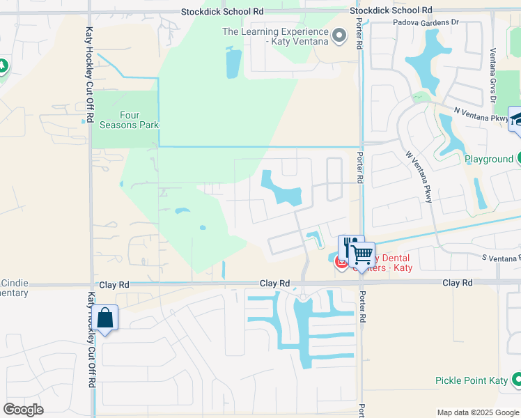 map of restaurants, bars, coffee shops, grocery stores, and more near 24238 Prairie Glen Lane in Katy