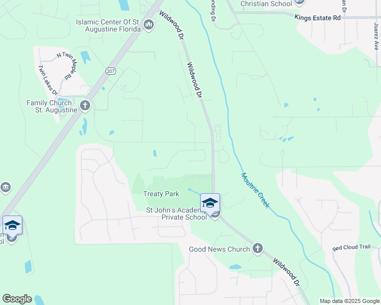 map of restaurants, bars, coffee shops, grocery stores, and more near 9 Moultrie Creek Circle in St. Augustine