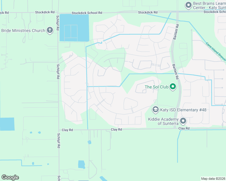 map of restaurants, bars, coffee shops, grocery stores, and more near Unnamed Road in Katy