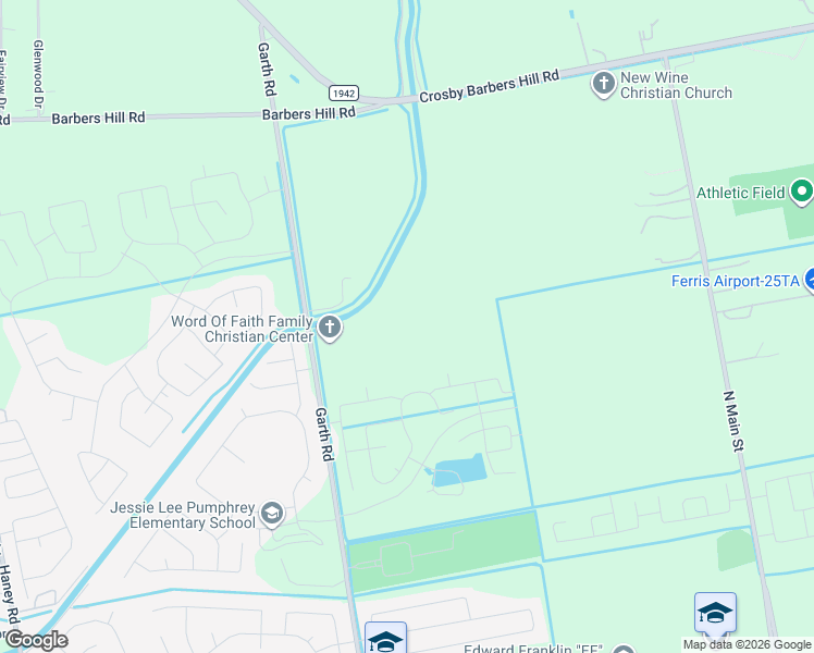 map of restaurants, bars, coffee shops, grocery stores, and more near 9006 Garth Road in Baytown
