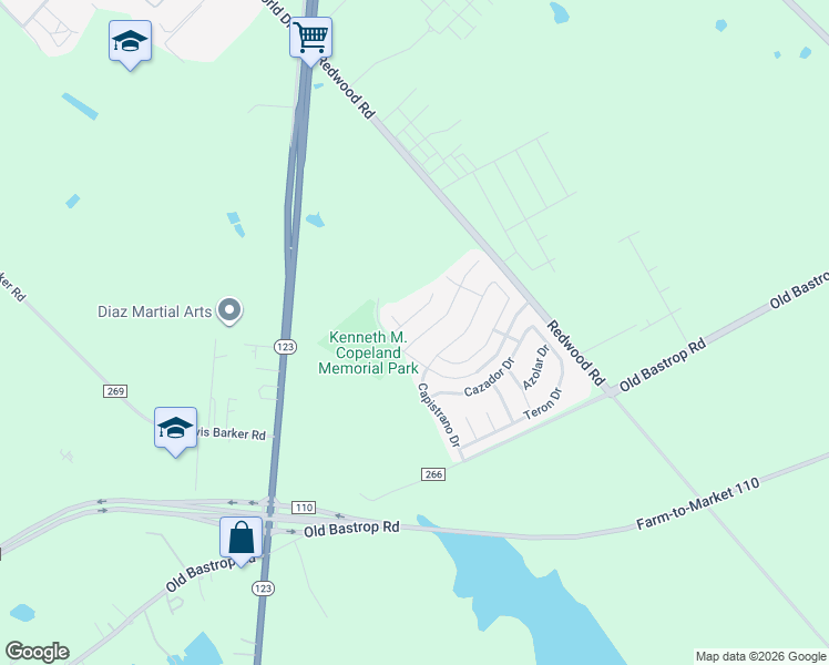 map of restaurants, bars, coffee shops, grocery stores, and more near 271 Cordero Drive in San Marcos