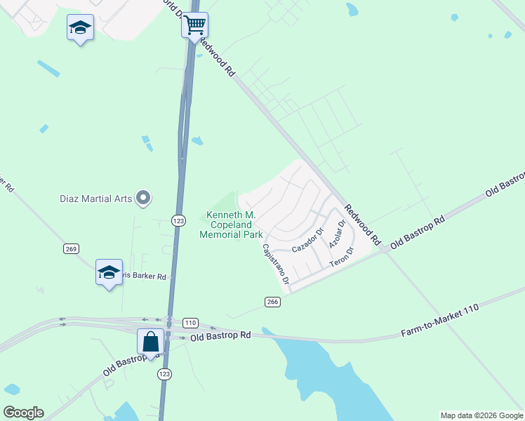 map of restaurants, bars, coffee shops, grocery stores, and more near 273 Cordero Drive in San Marcos