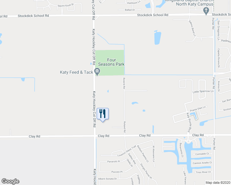 map of restaurants, bars, coffee shops, grocery stores, and more near 4245 Roland Road in Katy